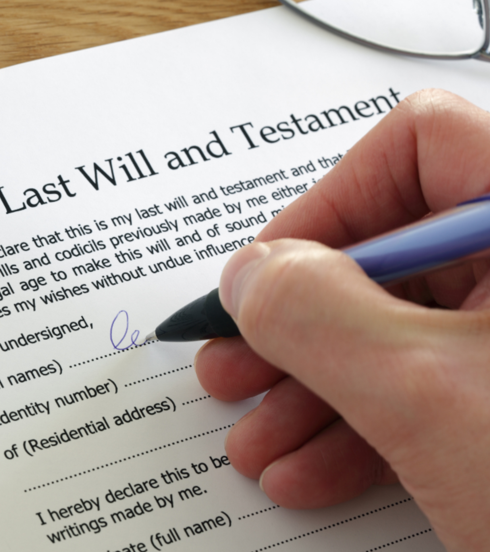 Person hand-signing official document